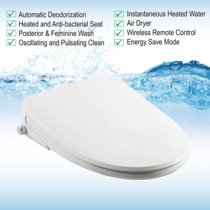 Ember Elongated Bidet Toilet Seat - side view