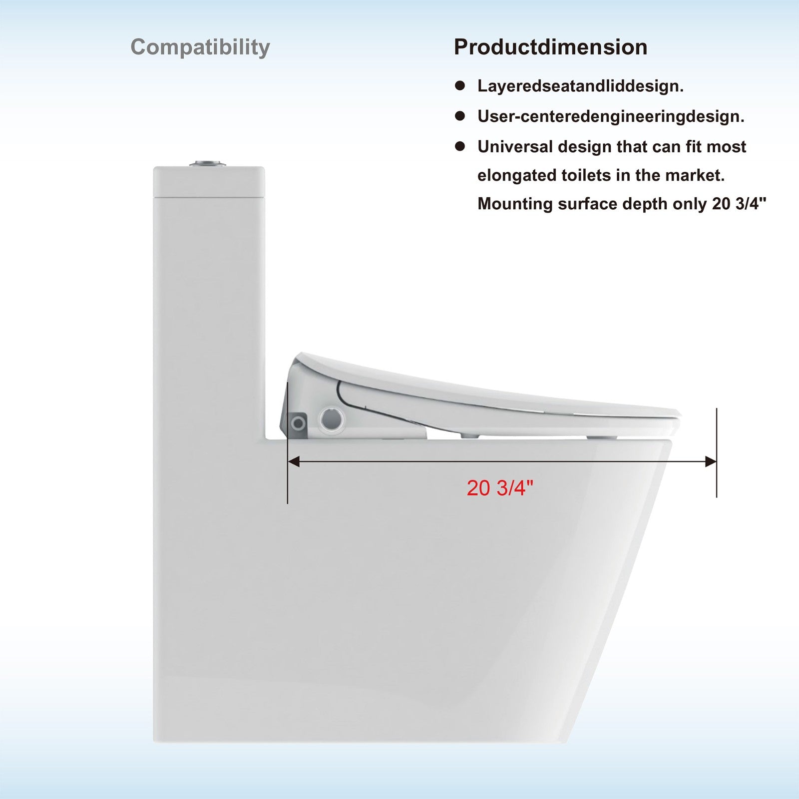 Ember Elongated Bidet Toilet Seat - three-quarter view