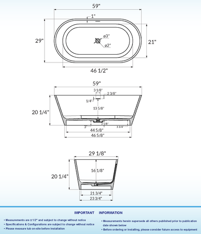 Fosco 59" Freestanding Bathtub