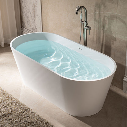 Fosco 67 inch freestanding acrylic soaking bathtub, oval
