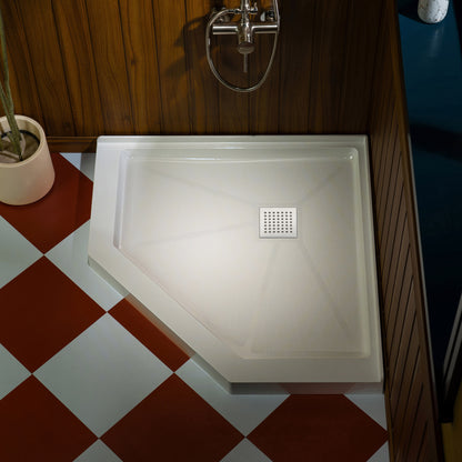 Geo Neo-Angle Corner Solid Surface Shower Base Pan