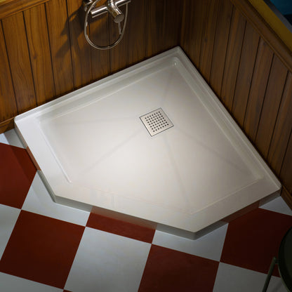Geo Neo-Angle Corner Solid Surface Shower Base Pan