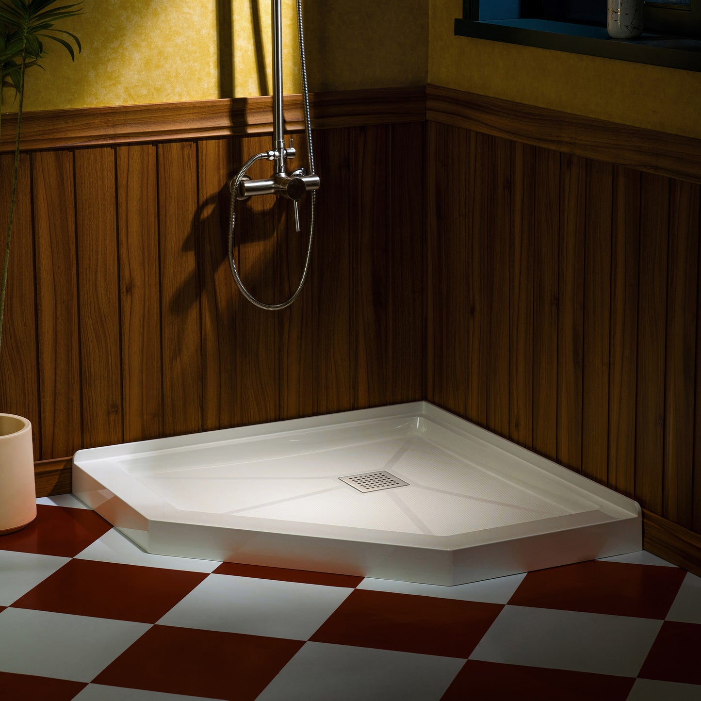 Geo Neo-Angle Corner Solid Surface Shower Base Pan