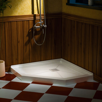 Geo Neo-Angle Corner Solid Surface Shower Base Pan