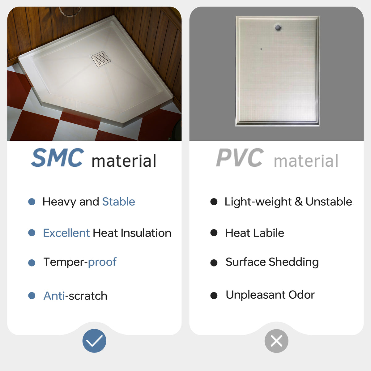 Geo Neo-Angle Corner Solid Surface Shower Base Pan