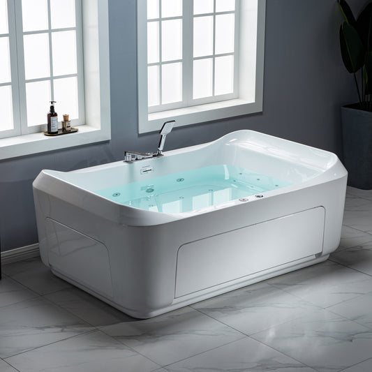 Ghumta 71" Freestanding Whirlpool Bathtub