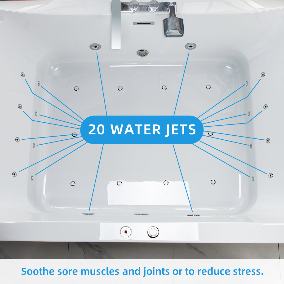Ghumta 71" Freestanding Whirlpool Bathtub
