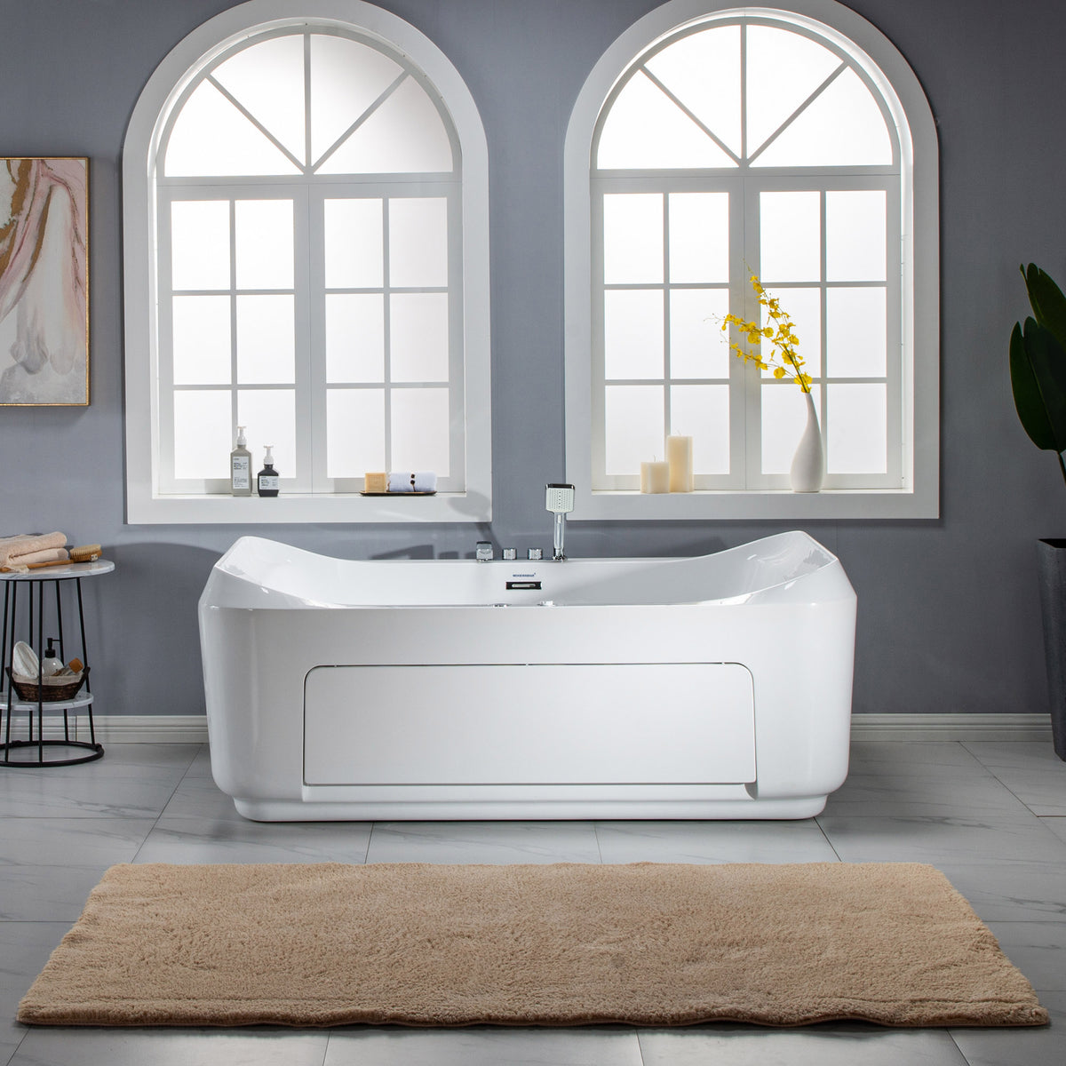Ghumta 71" Freestanding Whirlpool Bathtub
