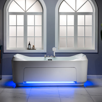 Ghumta 71" Freestanding Whirlpool Bathtub