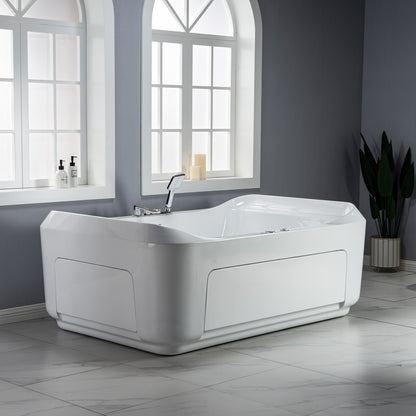 Ghumta 71" Freestanding Whirlpool Bathtub