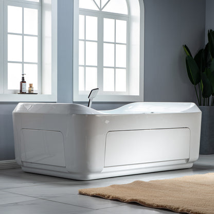 Ghumta 71" Freestanding Whirlpool Bathtub