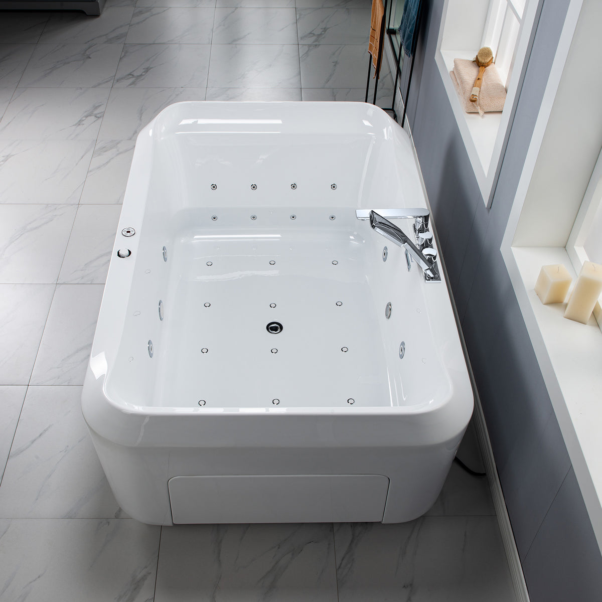 Ghumta 71" Freestanding Whirlpool Bathtub