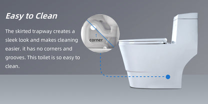 Halden One-Piece Elongated Toilet - easy to clean feature