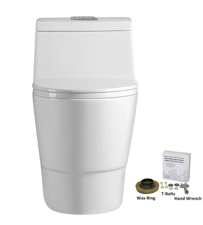 Halden One-Piece Elongated Toilet - side view