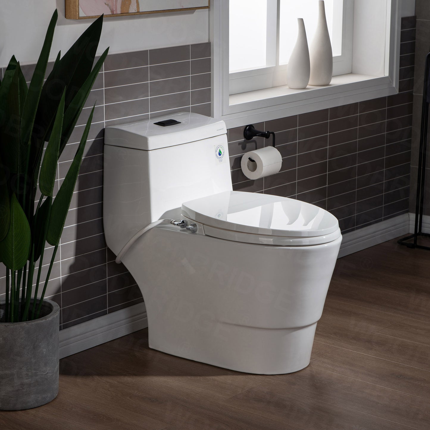 Harlow One-Piece Elongated Toilet - side view
