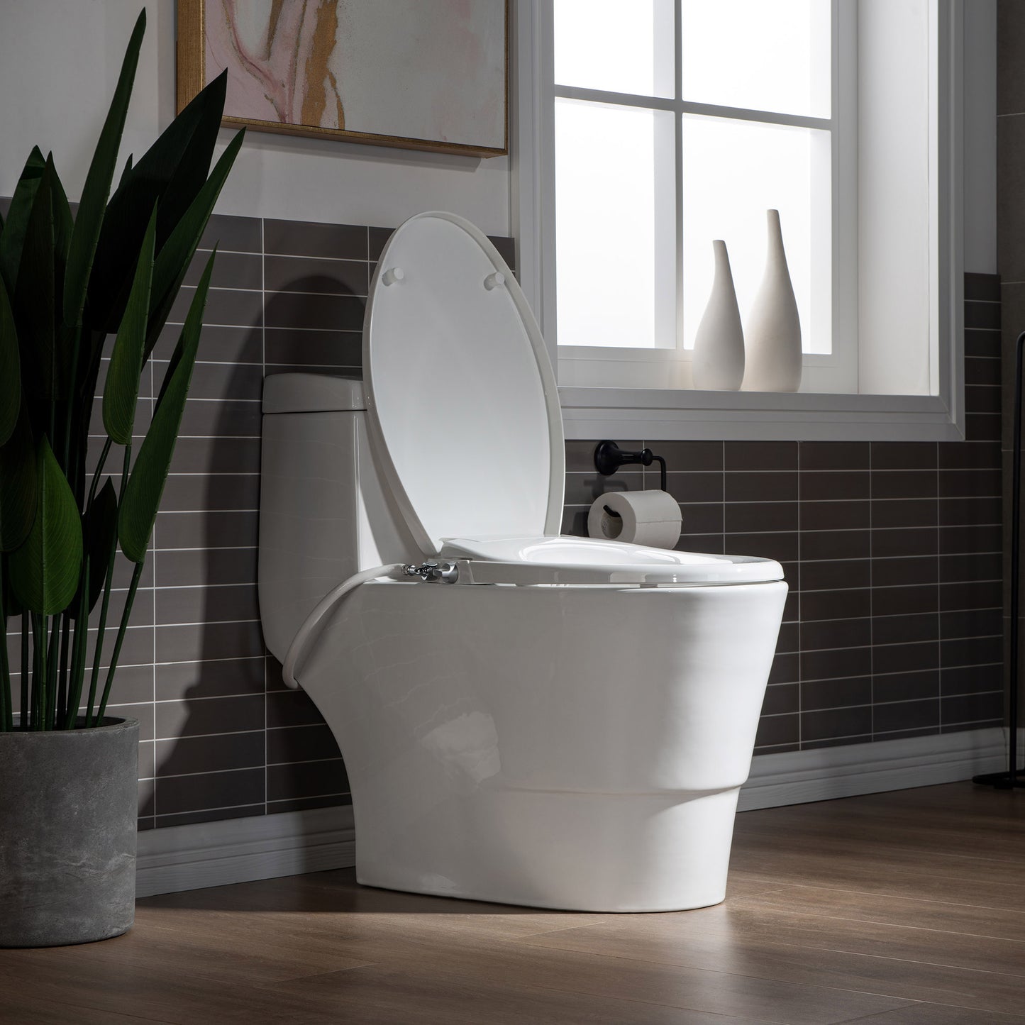 Harlow One-Piece Elongated Toilet - rear view