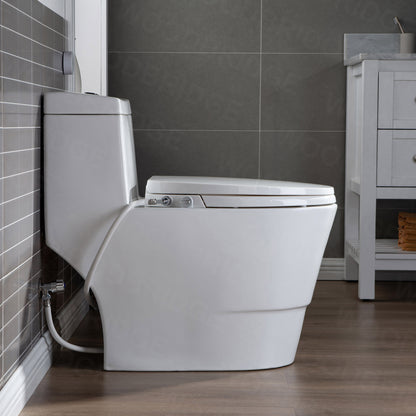 Harlow One-Piece Elongated Toilet - control lever detail