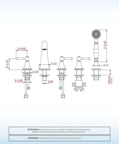 Hessa Deck Mouted Tub Faucet