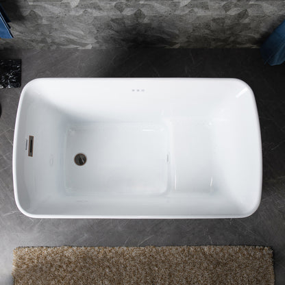 Hezi 48" Freestanding Whirlpool Bathtub