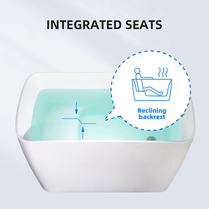 Hezi 48" Freestanding Whirlpool Bathtub