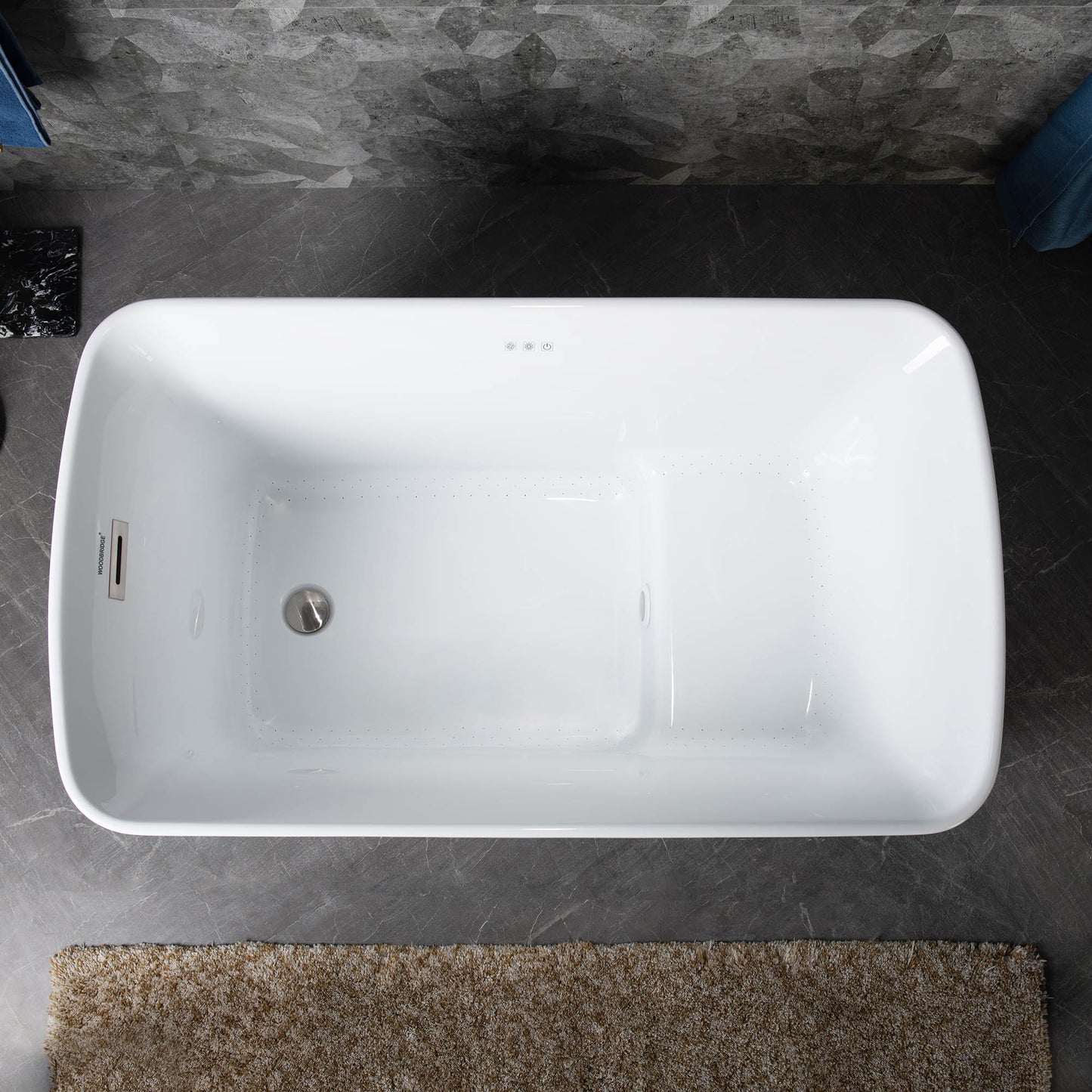 Hezi 48" Freestanding Whirlpool Bathtub