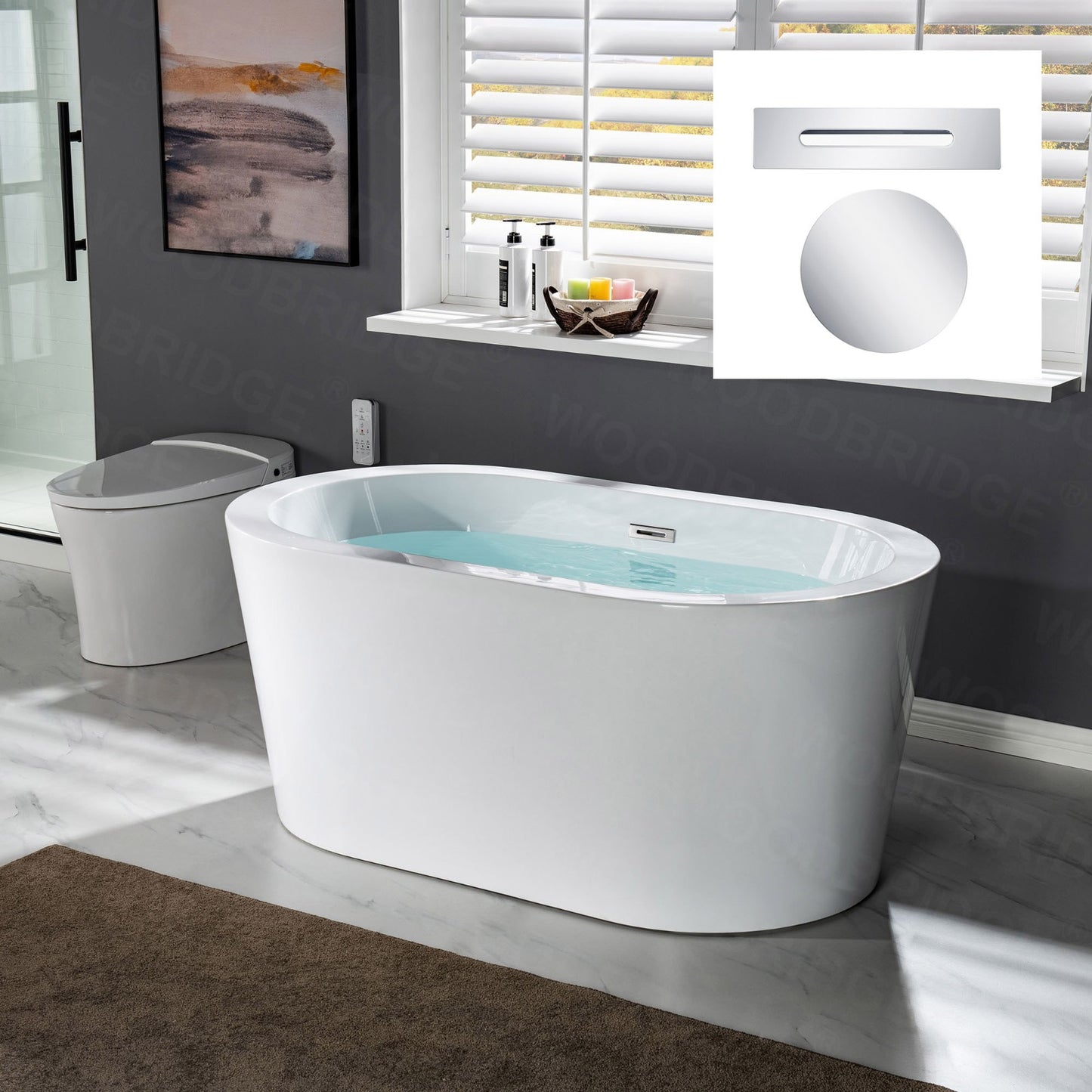 Kiri 56" Freestanding Bathtub