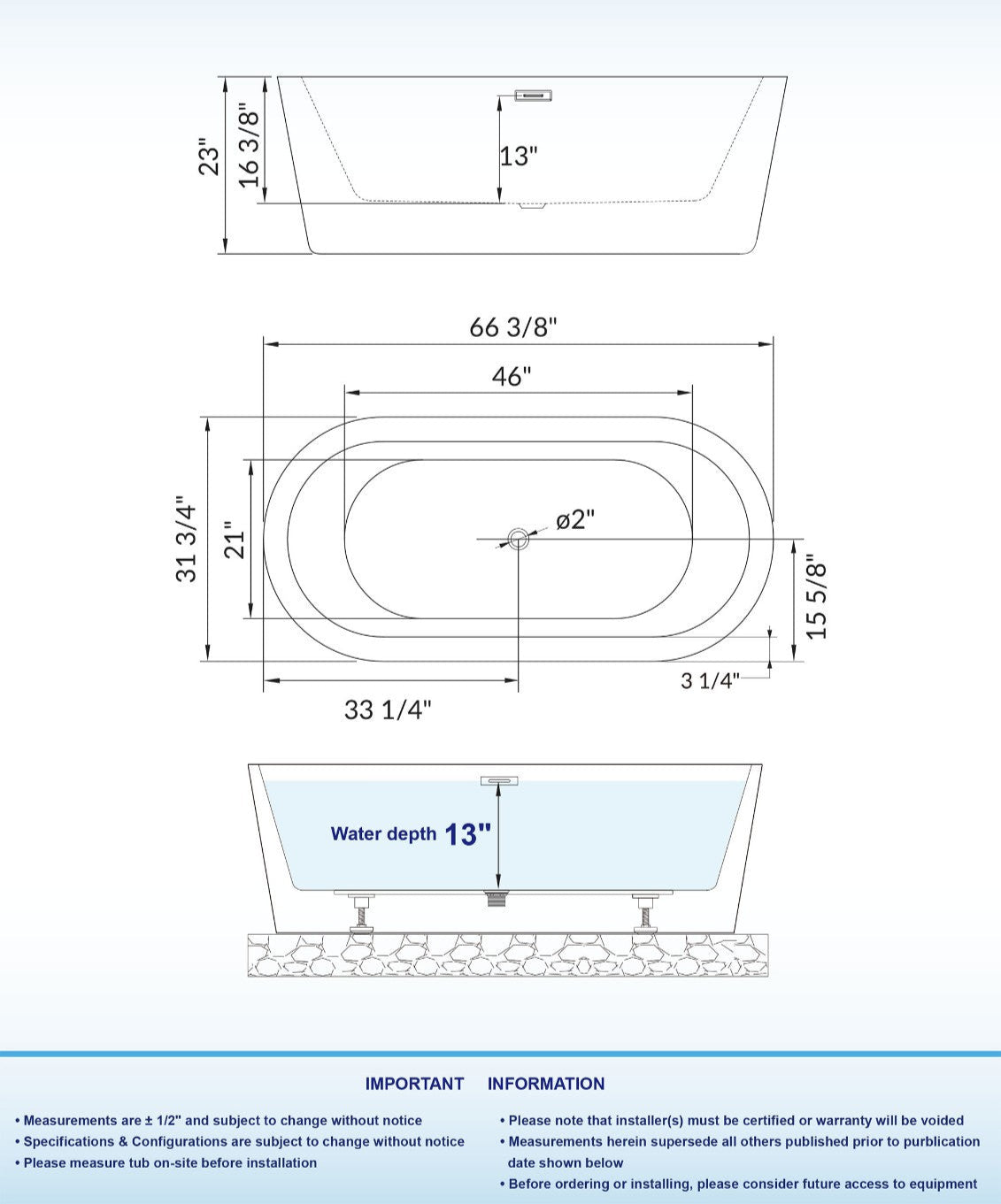 Kiri 67" Freestanding Bathtub