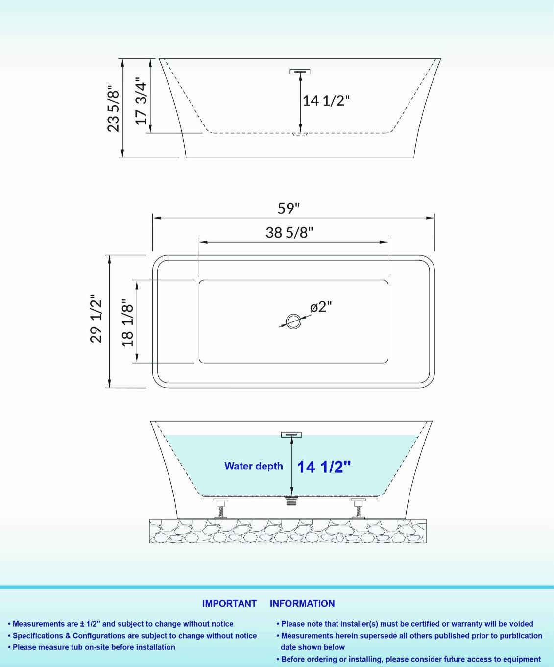 Kohrra 59" Freestanding Bathtub