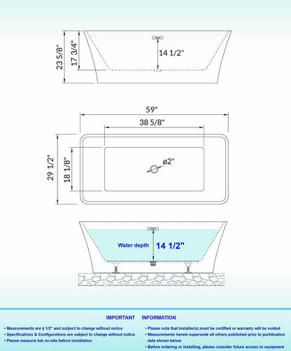 Kohrra 59" Freestanding Bathtub
