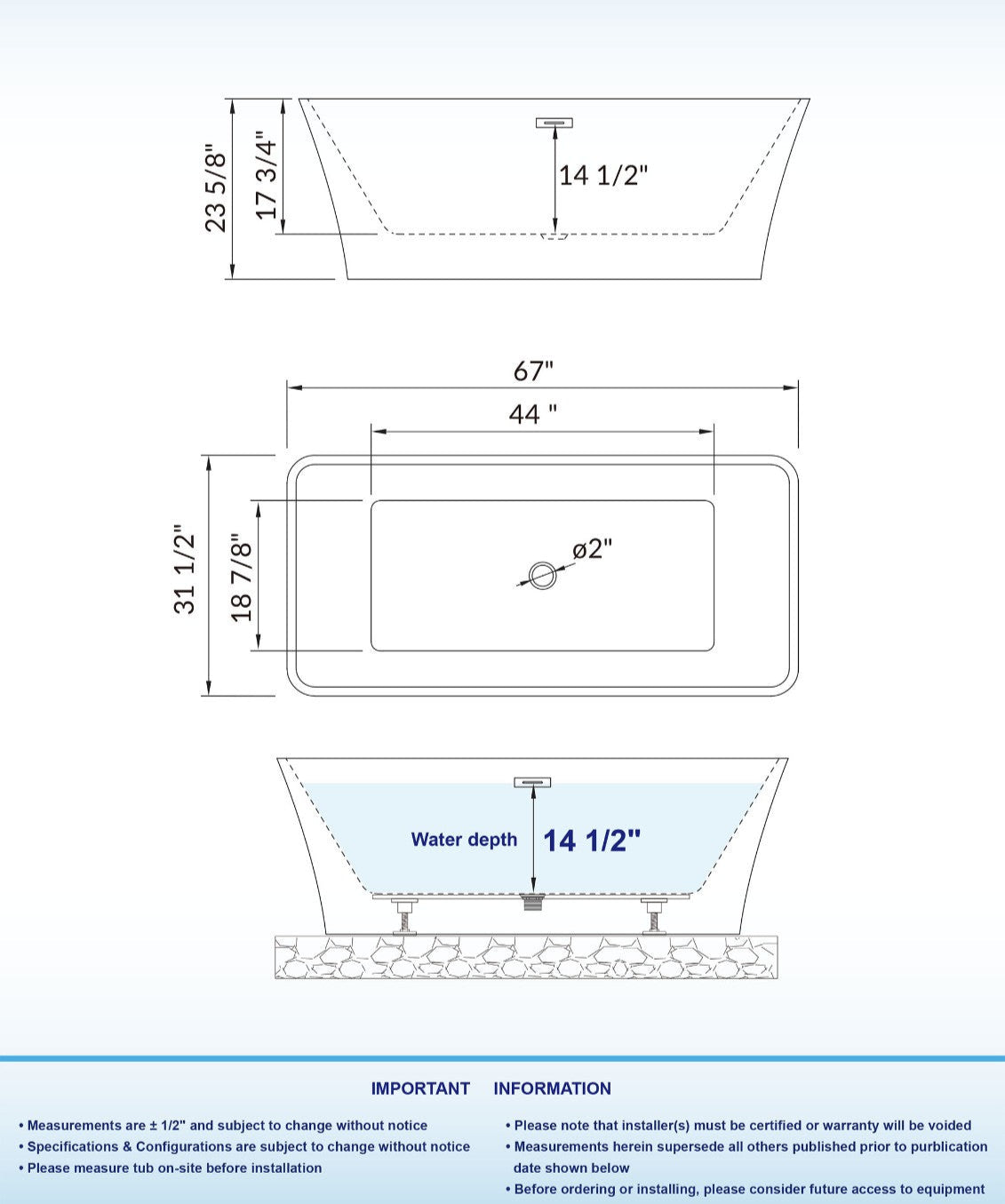 Kohrra 67" Freestanding Bathtub