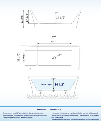 Kohrra 67" Freestanding Bathtub