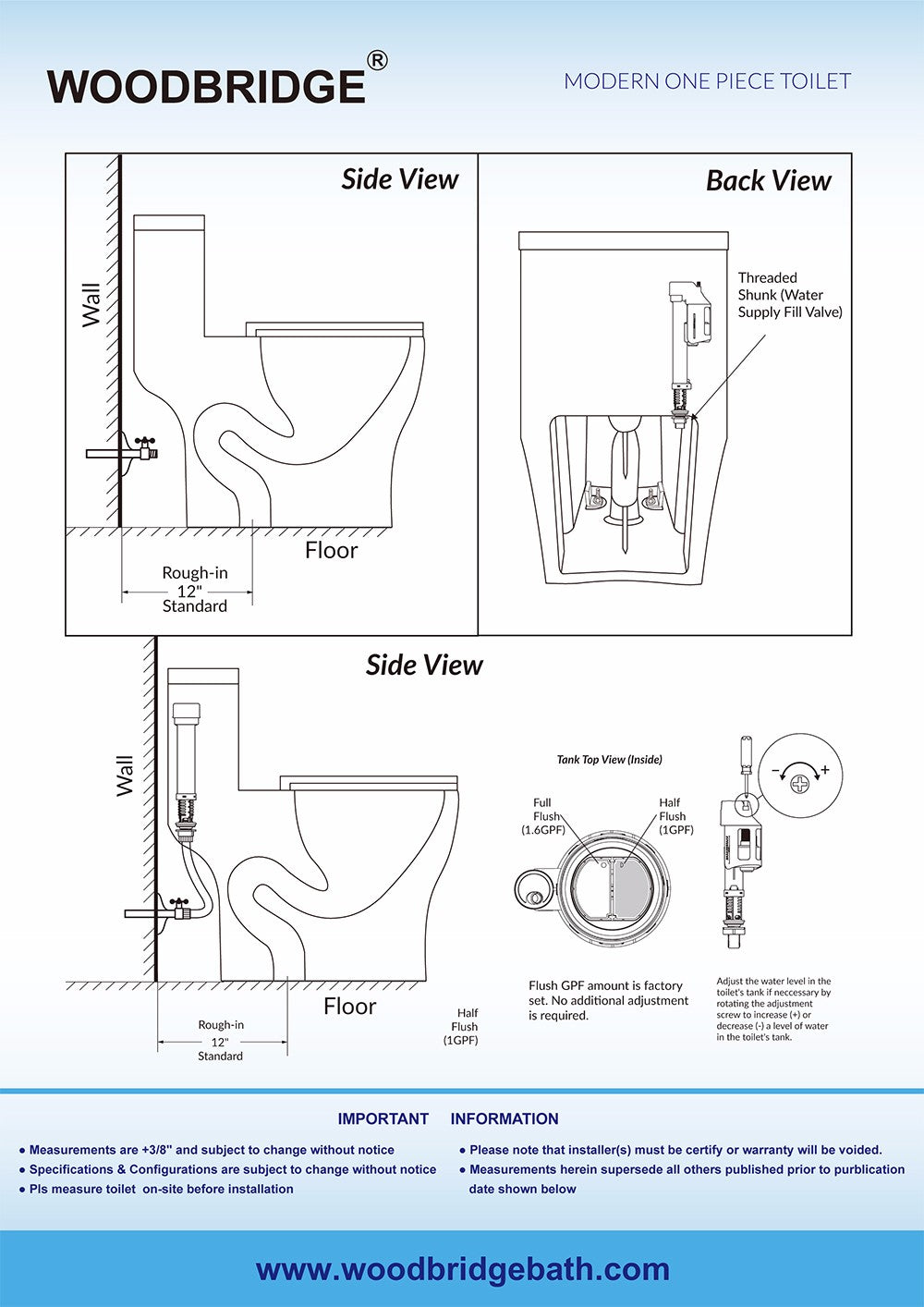 Linden One-Piece Elongated Toilet - top view