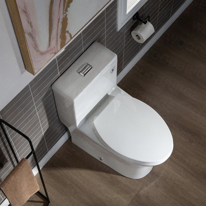 Linden One-Piece Elongated Toilet - lid detail