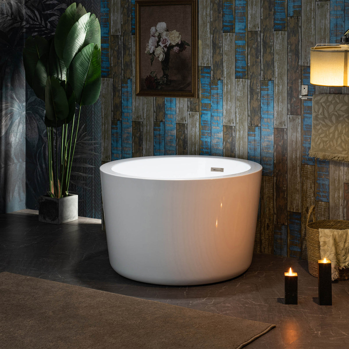 Marui 41 inch freestanding acrylic soaking bathtub, oval