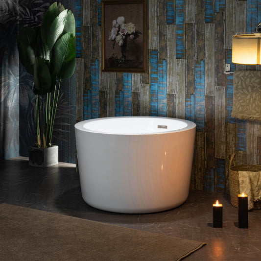 Marui 41 inch freestanding acrylic soaking bathtub, oval