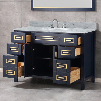 Milan 48" Freestanding Bathroom Vanity with Stone Top and Porcelain Undermount Sink