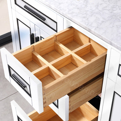 Milan 60" Freestanding Bathroom Vanity with Stone Top and Porcelain Undermount Sink