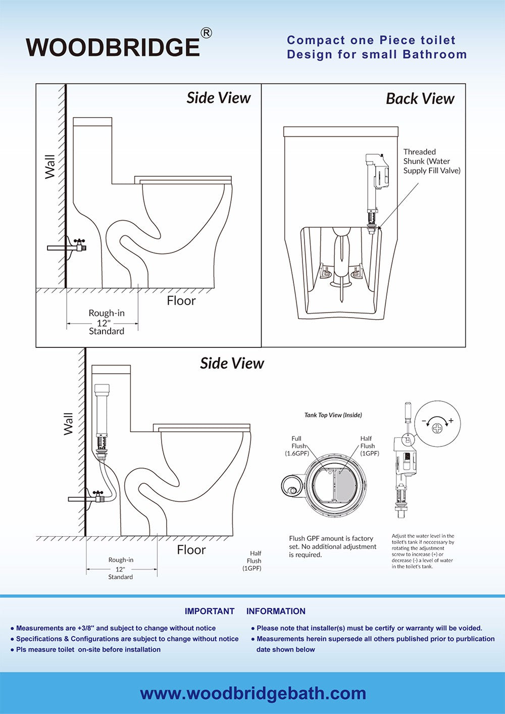 Miro Compact One-Piece Toilet - top view