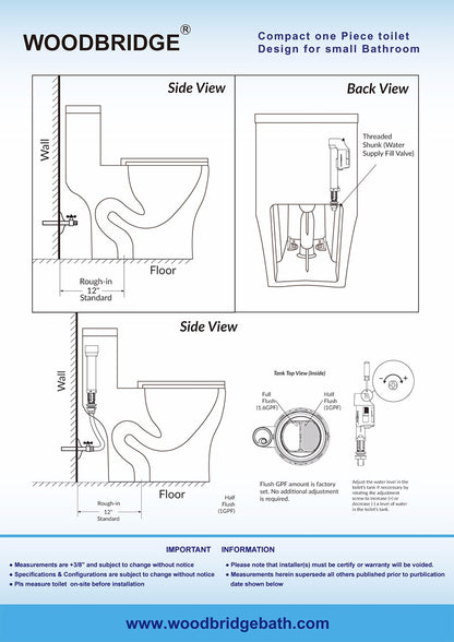 Miro Compact One-Piece Toilet - top view