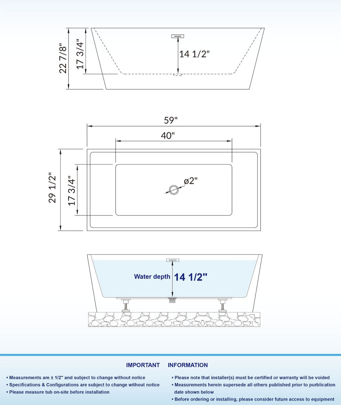 Nami 59" Freestanding Bathtub