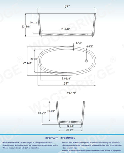Namu 59" Freestanding Bathtub