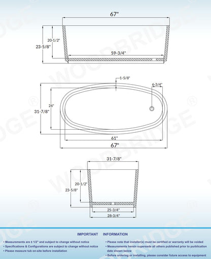 Namu 67" Freestanding Bathtub