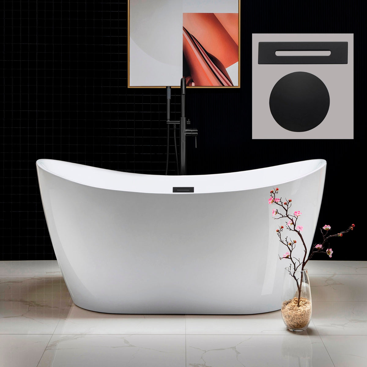 Niebla 59" Freestanding Bathtub