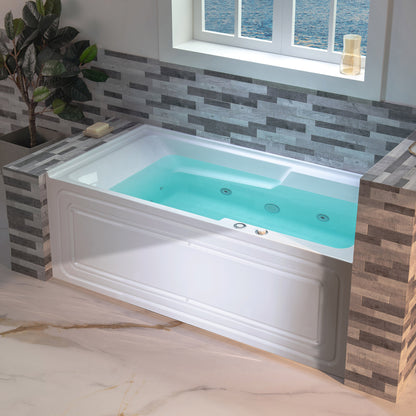 Nisha 60" Alcove Whirlpool Bathtub