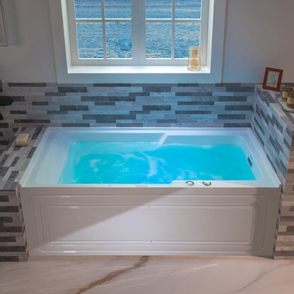 Nisha 60" Alcove Whirlpool Bathtub