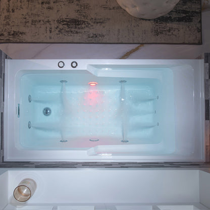 Nisha 60" Alcove Whirlpool Bathtub