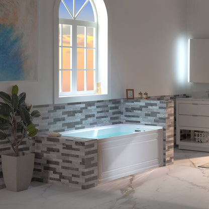 Nisha 60" Alcove Whirlpool Bathtub