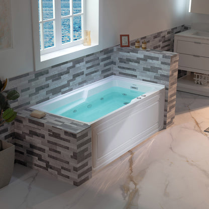Nisha 60" Alcove Whirlpool Bathtub