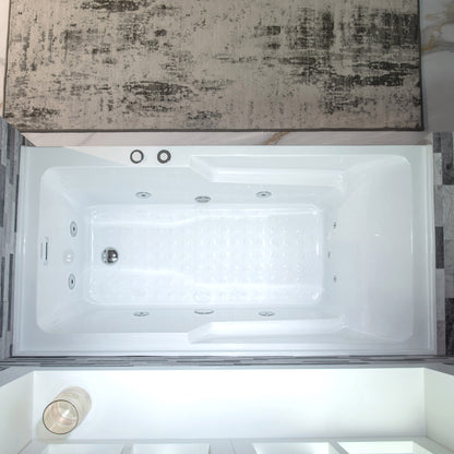 Nisha 60" Alcove Whirlpool Bathtub