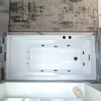 Nisha 60" Alcove Whirlpool Bathtub